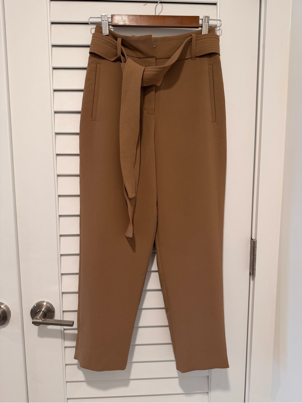 Wilfred Cropped Paperbag Waist Trousers - Brown